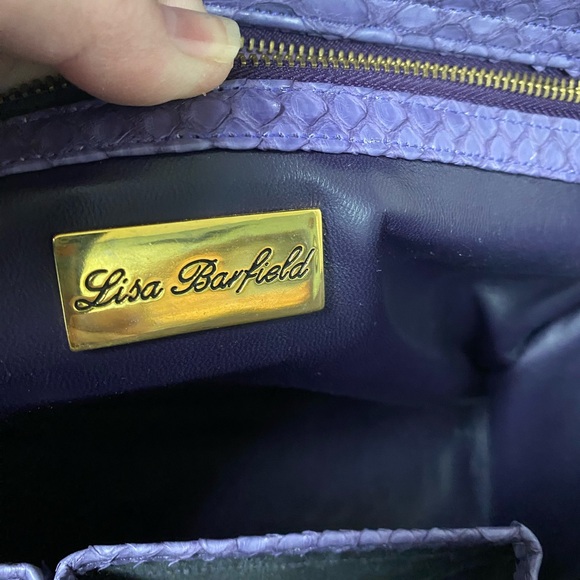 Purple Python-Embossed Structured Tote - Picture 2 of 5